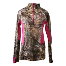 RealTree Womens Small Pink Camouflage Long Sleeve Pull Over Hunting Camo Outdoor