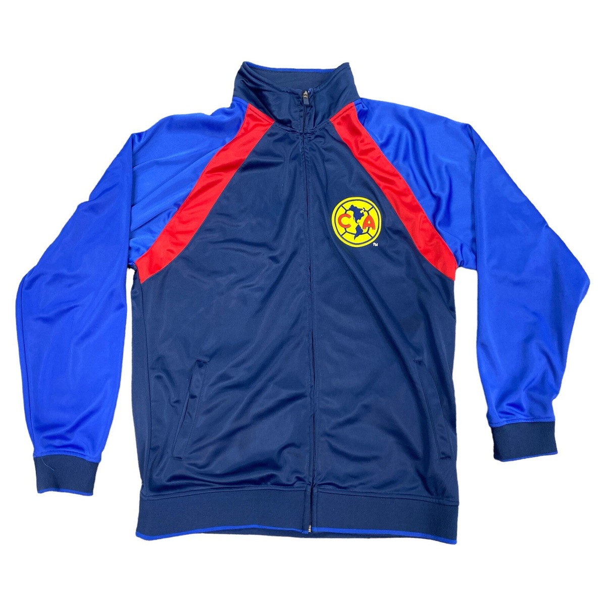 Club America CA Futbol Soccer Zip Up Jacket size XL Blue Red
