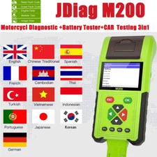 Genuine M200 Motorcycle Full System Diagnosis Scanner Battery Tester Code Reader