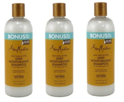 BL Shea Moisture Raw Shea Shampoo 19.8oz Bonus X 3 Packs