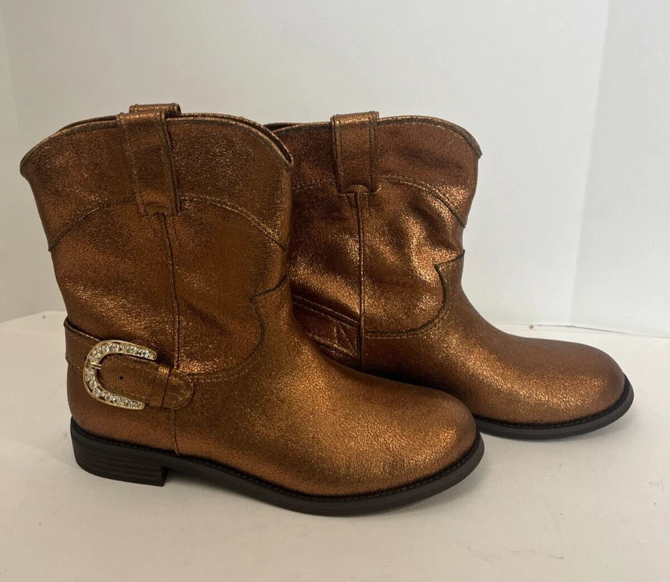 Botas femininas Yellowbox bronze couro sintético ocidental tamanho 9 novas - Imagem 3 de 4