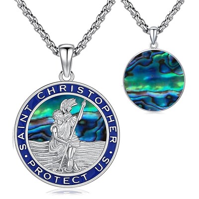 St Christopher Necklace Mens Womens, Saint Christopher Medal Pendant ...