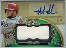 2013 TOPPS TRIPLE THREADS EMERALD #149 MATT ADAMS JSY AU #32/50