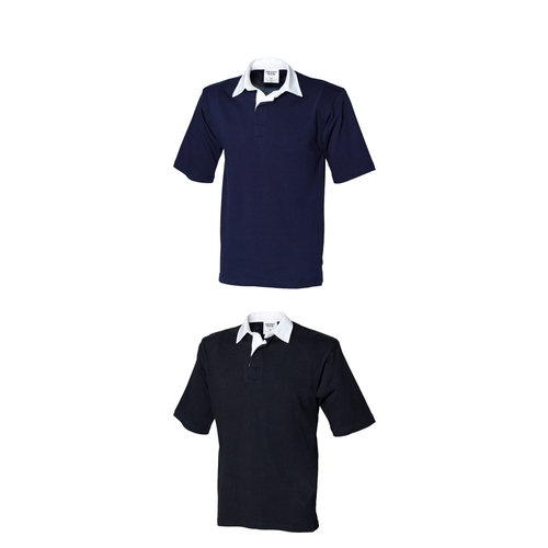 Polo à manches courtes rayé de style rugby pour hommes