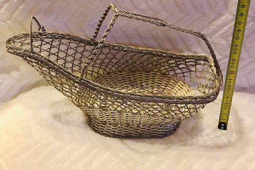 Stilvoller/süßer gewebter versilberter Christofle STIL Weinflaschenhalter/Korb - Bild 6 von 7