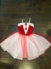 Red/White Dance Ballet Pageant Christmas Outfit Adult Medium Costume Algy 
