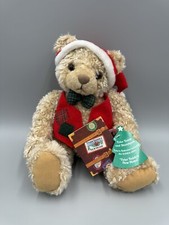 Hallmark Tyler Teddy Bear Christmas Plush Holiday Vest Bowtie Book 9”