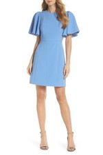 ELIZA J FLUTTER SLEEVE BLUE SHEATH DRESS  sz 14