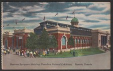 VINTAGE POST CARD - BUSINESS EQUIPMENT BLDG. - CAN. NAT. EX. - TORONTO, ONTARIO