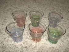 Set of 6 Vintage MCM Rainbow Juice Glasses Size 3 1/2"