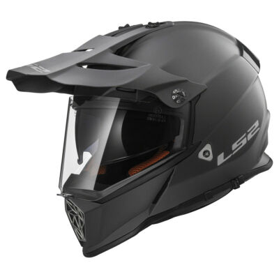 LS2 MX436 PIONEER PLAIN MATT TITANIUM ADVENTURE DUAL SPORT MOTORRAD HELM