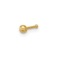 14K Yellow Gold 22 Gauge Polished 2.5mm Ball Nose Stud BD240