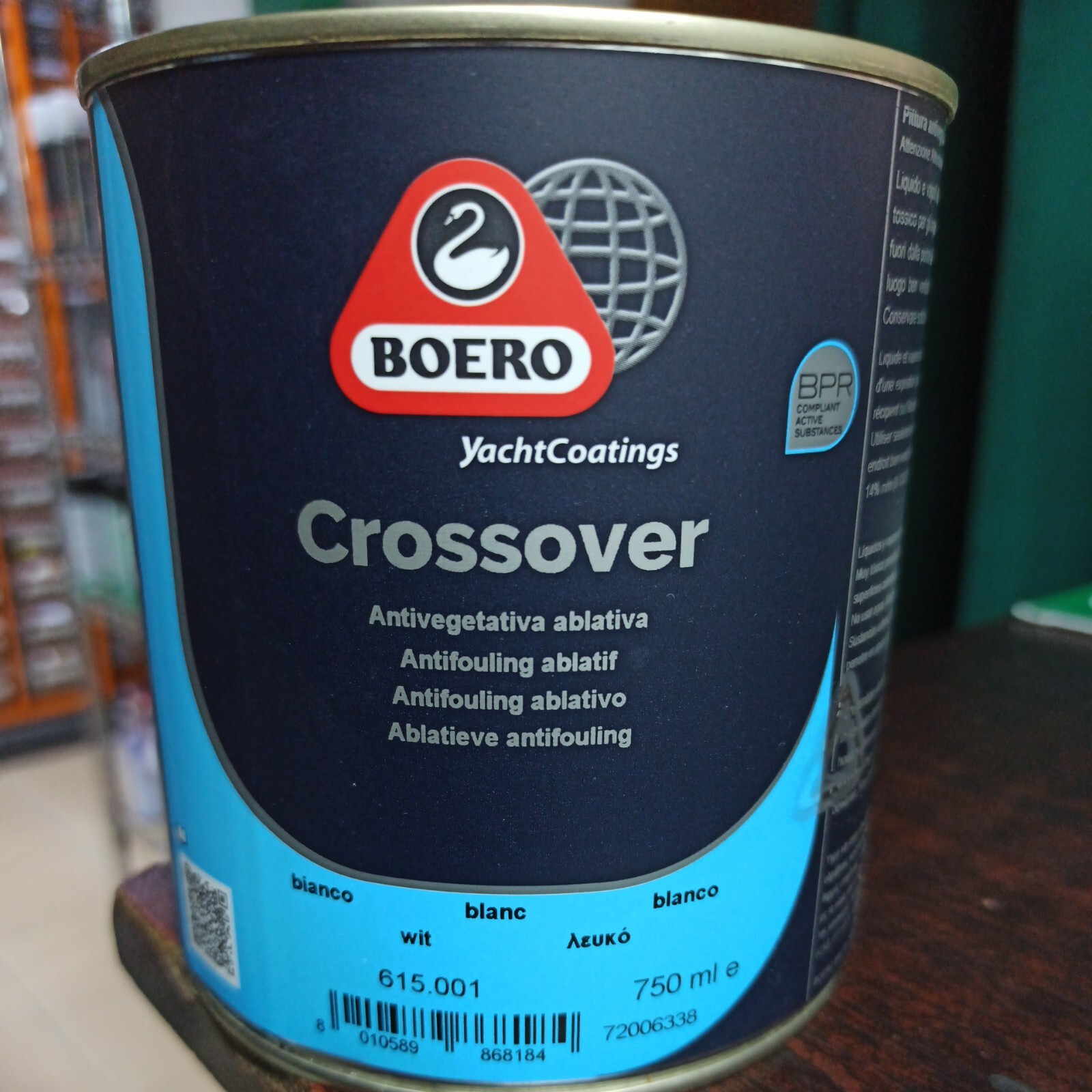 BOERO CROSSOVER ANTIVEGETATIVA ABLATIVA 750ML yacth coatings col. BIANCO NAUTICA