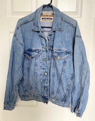 GUESS - Georges Marciano USA Button Down Blue Jean Jacket Classic Cut Vintage M
