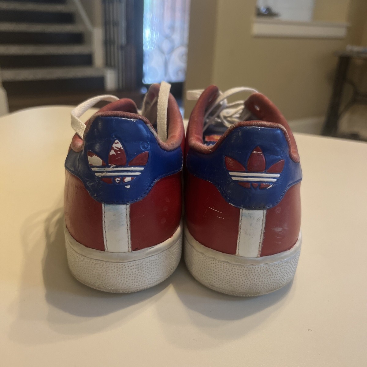 Adidas Stan Smith gold label Shoe White Red blue spider man  display picture 3
