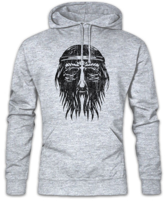 Nordic Barbarian Face Hoodie Sweatshirt Vikings Odin Hugin Munin Valhall Odhin