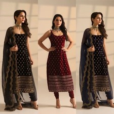 Indian Rayon salwar kameez with kurta dupatta set kurti Pant Suit women dress