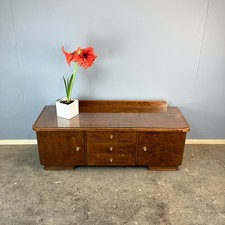 Lowboard kleine Kommode Midcentury 50er Jahre geflammte Birke restauriert