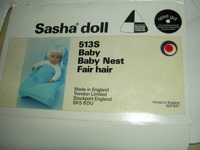 ONE original vintage BOX Only for Sasha Baby Nest 513S fair hair Baby doll