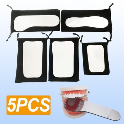 5 Stück Dental Intra oral Fotografische Glas Spiegel Rhodium Auftretens 2-seitig