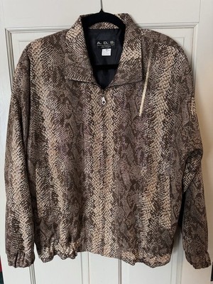 American Design Style Rattlesnake Print Shimmery Gold Jacket Size Medium