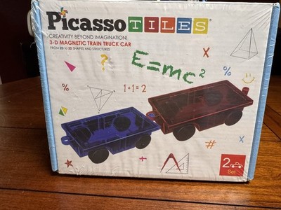 Picasso Tiles 3-D Magnetic Train Truck Car New Sealed Kids Toy 2 Piece Set