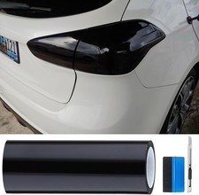 LZLRUN Dark Black Headlight Taillight Tint Air-Release Vinyl Wrap Film Roll, ...