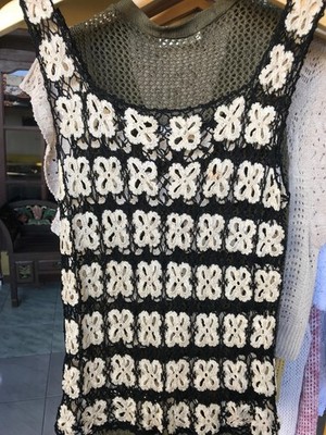 crochet flower motif top