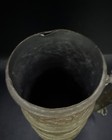 Antique Hand Hammered Brass and Copper Cup Vessel W Handle Chased Detail 8.5” T — photo 5
