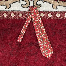 Vintage Huntington Red Circus Elephants Silk Tie 3.75" Made In USA