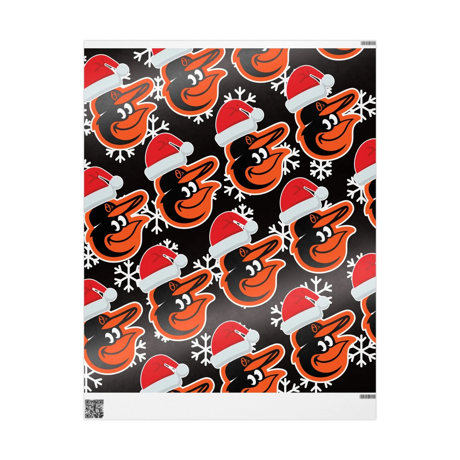 Baltimore Orioles Wrapping Papers, Christmas Gift Wrap, Baseball Team Holiday