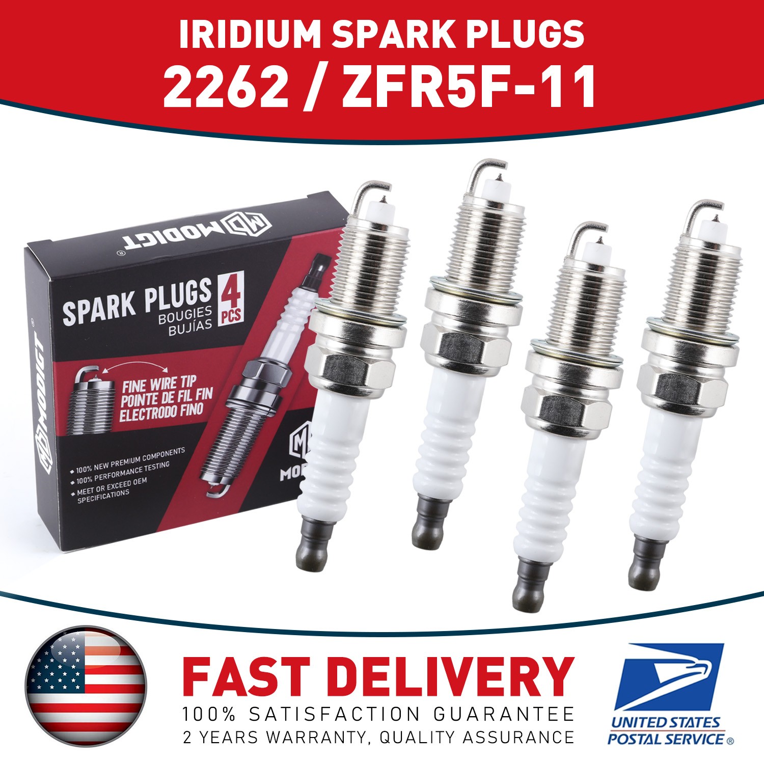 Set of 4Pcs For NGK 2262 ZFR5F11 Spark Plug For Acura Chrysler Dodge Honda Mazda
