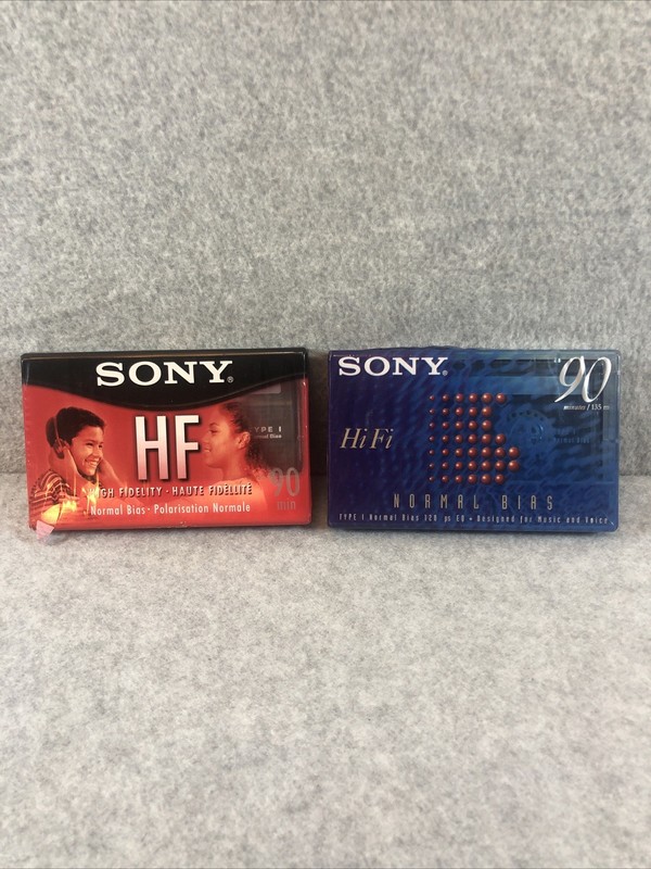 Lot of 2 Sony HF 90 Min Normal Bias Cassette Tape SEALED 