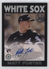 2021 Update 1986 Topps Baseball Black /199 Matt Foster #86A-MF Auto 0l44