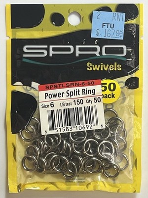 SPRO Power Split Ring SPSTLSRN-6-50  sz. 6  lb.test 150 QTY. 50