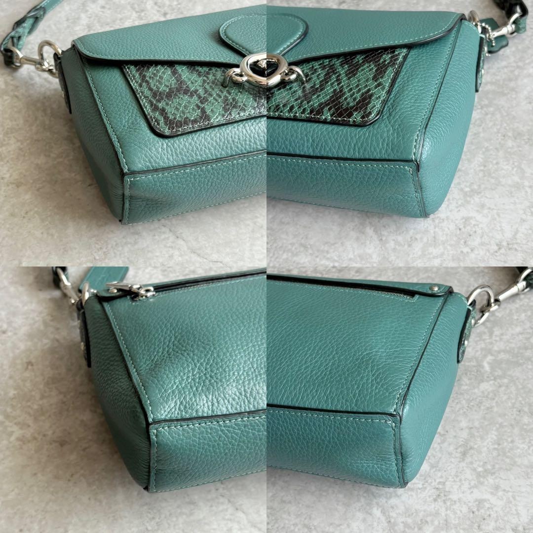 COACH Jade Python Print 2-way Handbag Shoulder Ba… - image 5