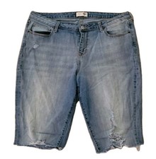 Old Navy Jean Shorts Womens 12 Blue Denim Distressed Cut Off MidRise Frayed Hem