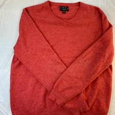 Club Room Men's Red Crew Neck 100% Fine Cashmere Sweater Size L