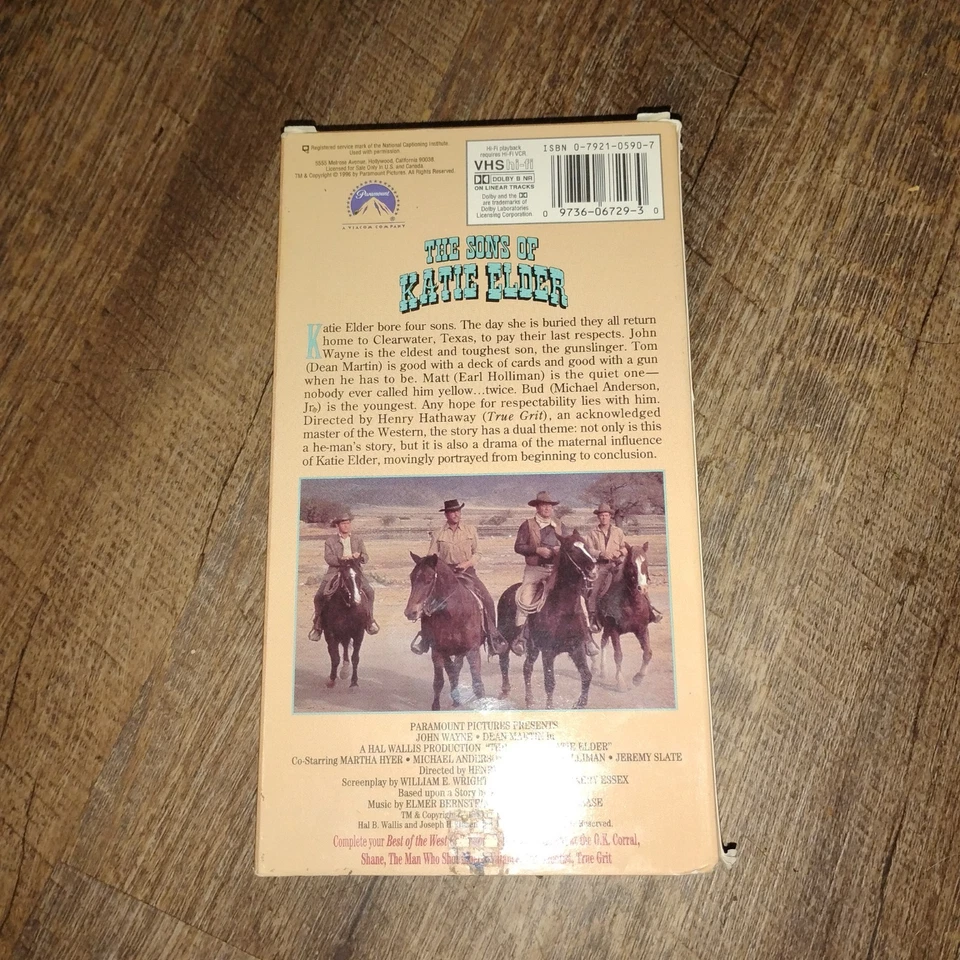 SALE 🔥 The Sons of Katie Elder VHS John Wayne, Dean Martin Foto 2 de 2