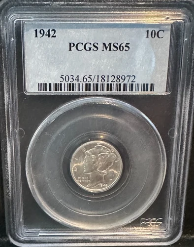 1942-P Mercury Dime PCGS MS65 SILVER