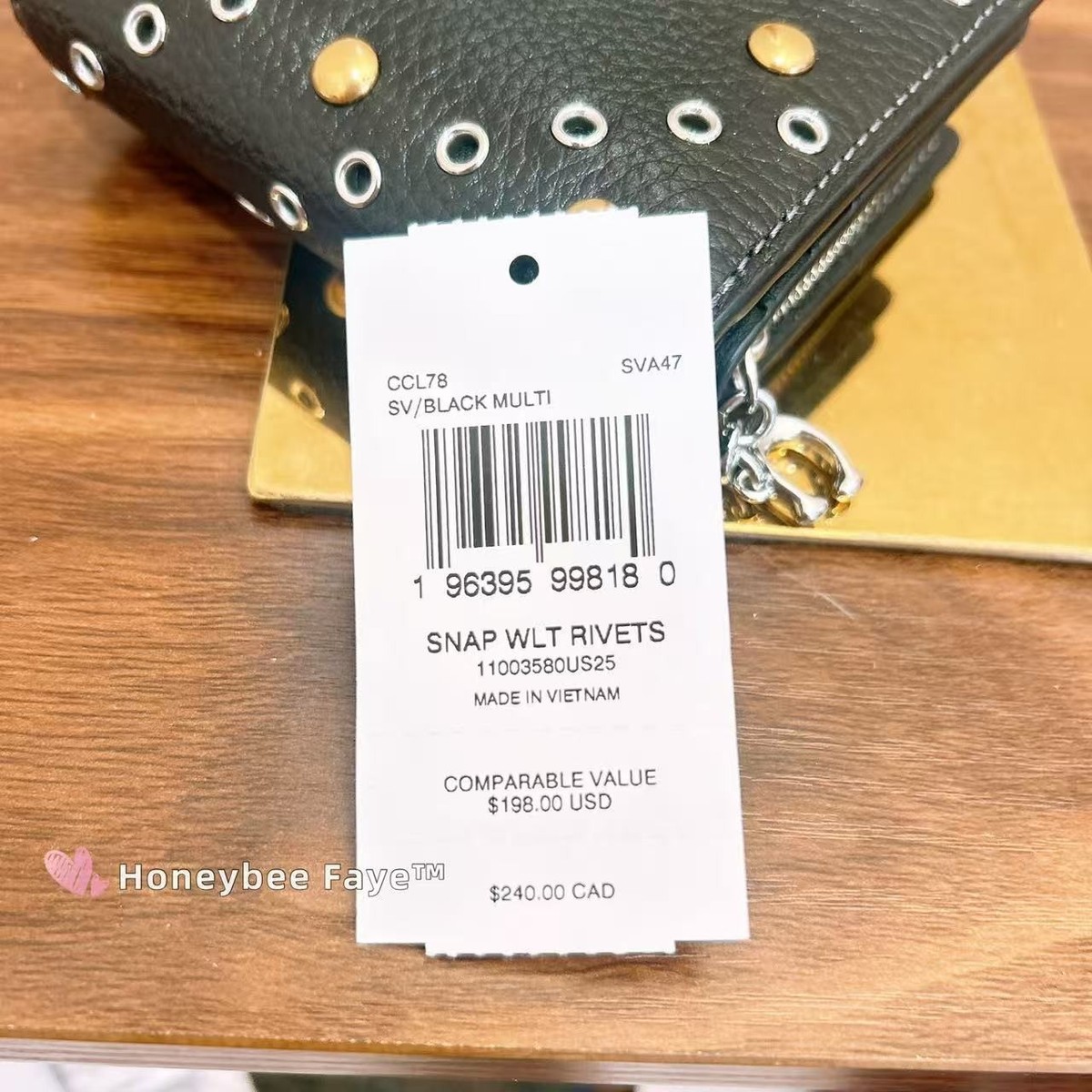 NWT Coach CCL78 Snap Wallet With Rivets Silver/Black Multi | eBay