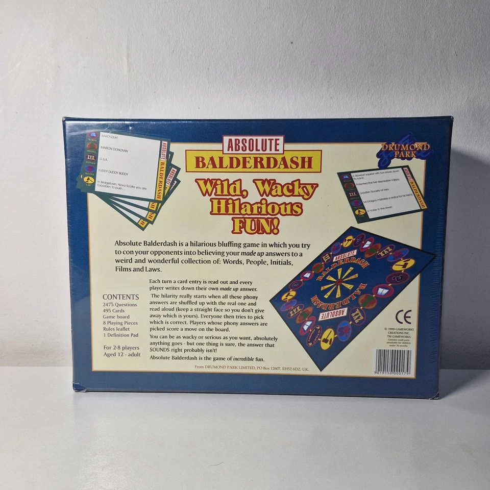 ABSOLUTE BALDERDASH Board Game 1999 Special Edition. NEW & SEALED Drumond Park - Image 2 of 4