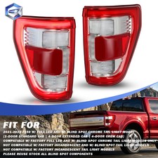 For Ford 2021-2023 F-150 Full Led Wblind Spot Red Tail Lights Assembly Pair