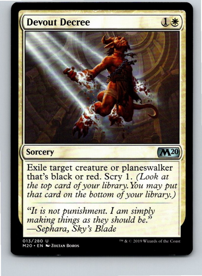 Magic the Gathering Devout Decree Core Set 2020 MTG Free Shipping!