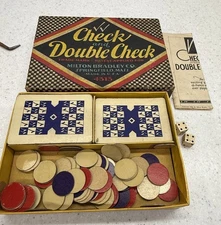 Vintage Milton Bradley Card Game - Check and Double Check - 1930 #4313 USA