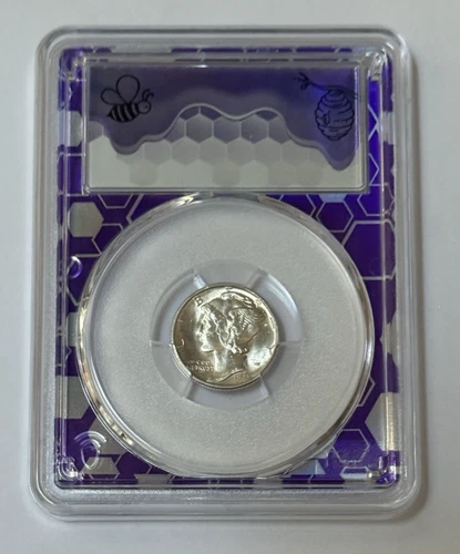 1945 Mercury Dime 10¢ (90% Silver) ~ PCGS MS 64  ~ Trader Bea Label