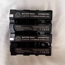 Atomos Atombat003 5200mAh Lithium-Ion Battery for NP-F750 Pack of 2 w/ Charger
