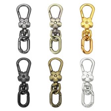 6 Pcs Metal Swivel Lobster Clasp Keychains, Silver/Gunmetal/Black