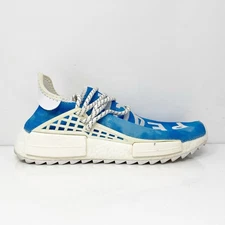 Adidas Mens X Pharrell NMD Human Race F99763 Blue Running Shoes Sneakers Sz 7.5