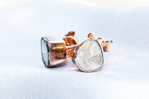 Authentic 0.5 Carat Genuine Diamond Earrings Sterling Silver Gold Plated Unique Cut Studs